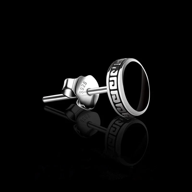 Lihong Personalized 925 Silver Earrings Men'S Single Earrings Street Punk Hip-Hop Jewelry