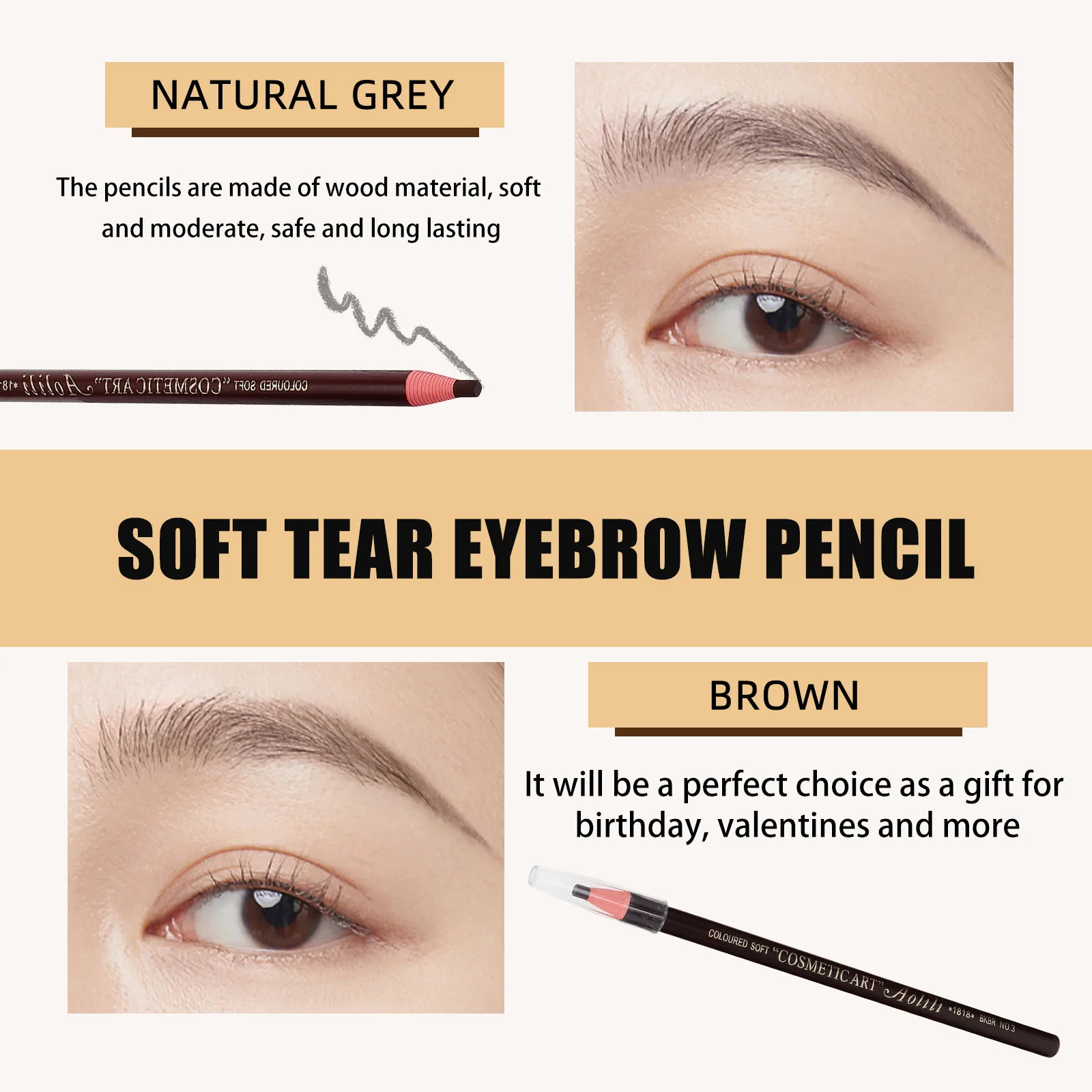 10 pièces crayon étanche stylo à sourcils Portable pour voyage maquillage quotidien outil de dessin des sourcils crayon outils de maquillage des sourcils