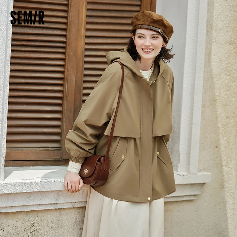 Semir Outerwear Women Mid-long Style Three Protections 2024 New Autumn Version Windproof Clothes Loose