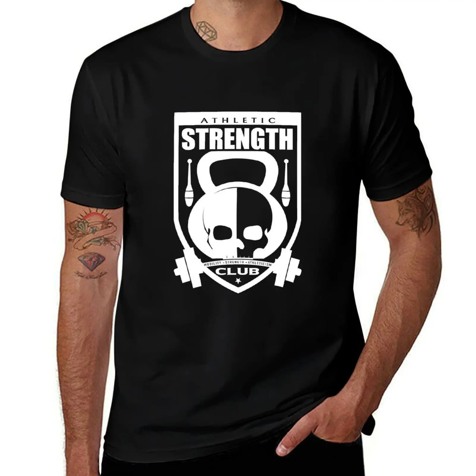 

Athletic Strength Club White Logo T-Shirt essential t shirt t shirt personalised man t shirt summer T-shirt