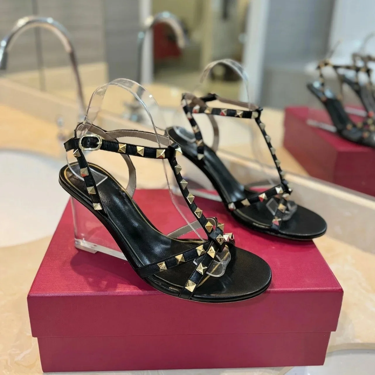 New Shoes Women Size35-42 Genuine Leather Pumps Slingbacks High Heels Butterfly Knot Square Toe Designer Shoes Zapatillas Mujer