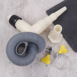 1Set Drainage Tee Adapter Drainage Pipe Fitting For Washing Machine Dryer Drain With Extended Drainage Hose Replacement Kit