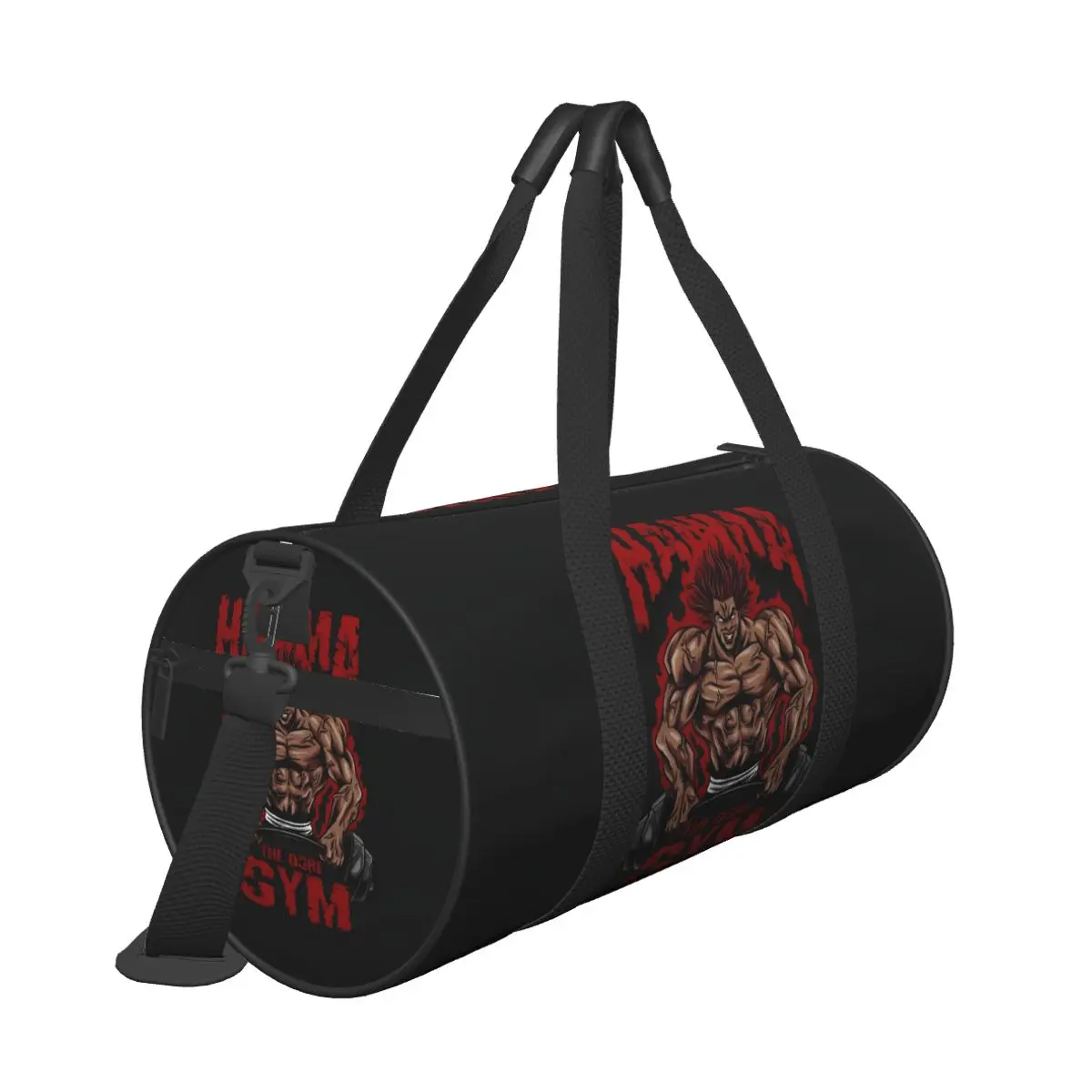 Gym Bag Baki Jack Yujiro Hanma Sports Bag with Shoes Bodybuilding Manga Men Women Oxford Handbag Graphic Training Fitness Bag