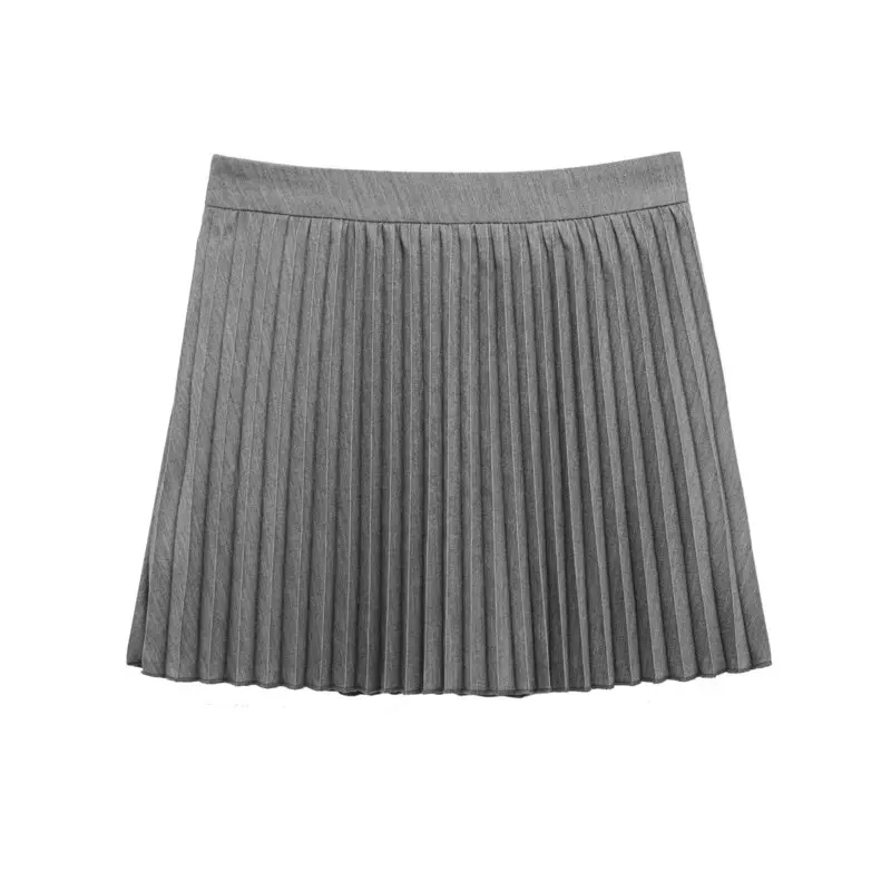 Saia-calça de cintura alta com pregas largas em duas cores, primavera verão, novo design, moda fena,  saia, coleção p...