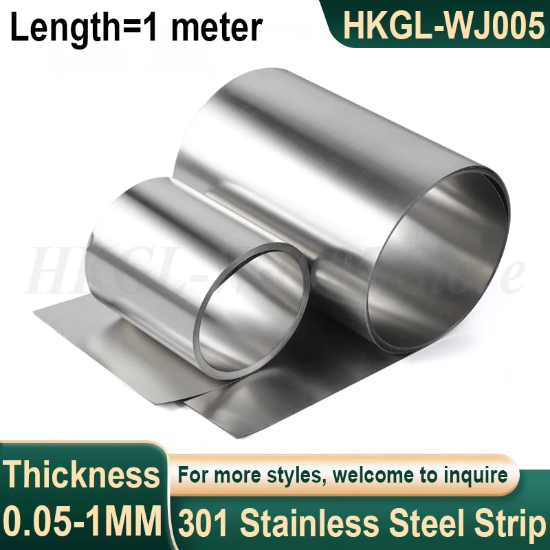 

Thick 0.05-1mm 301 Stainless Steel Strip L=1000mm Thin Steel Sheet Steel Foil Strip Steel Coil Customizable