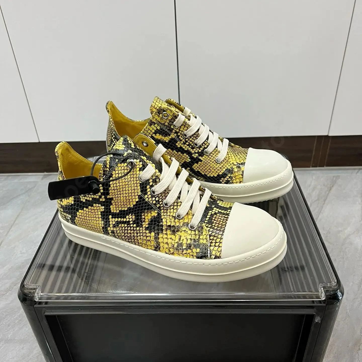 Zapatos de marca para hombre, zapatos bajos de Ricks, zapatos de cuero amarillo RO, zapatillas de deporte para mujer, zapatos casuales falt con cordones, zapatos planos de suela gruesa Owen