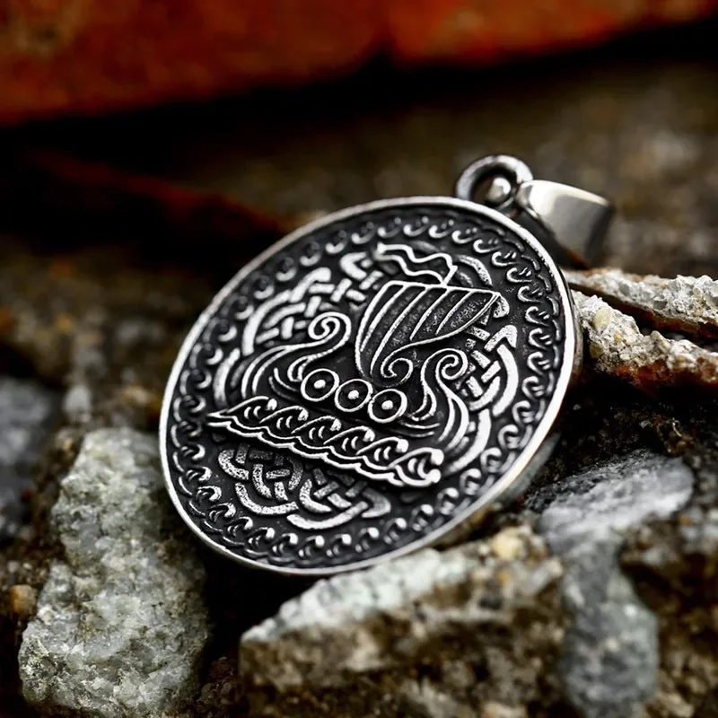 

Vintage Viking Ship Pendant Stainless Steel Nordic Celts Knot Necklaces for Man Tree of Life Amulet Jewelry Gifts Dropshipping