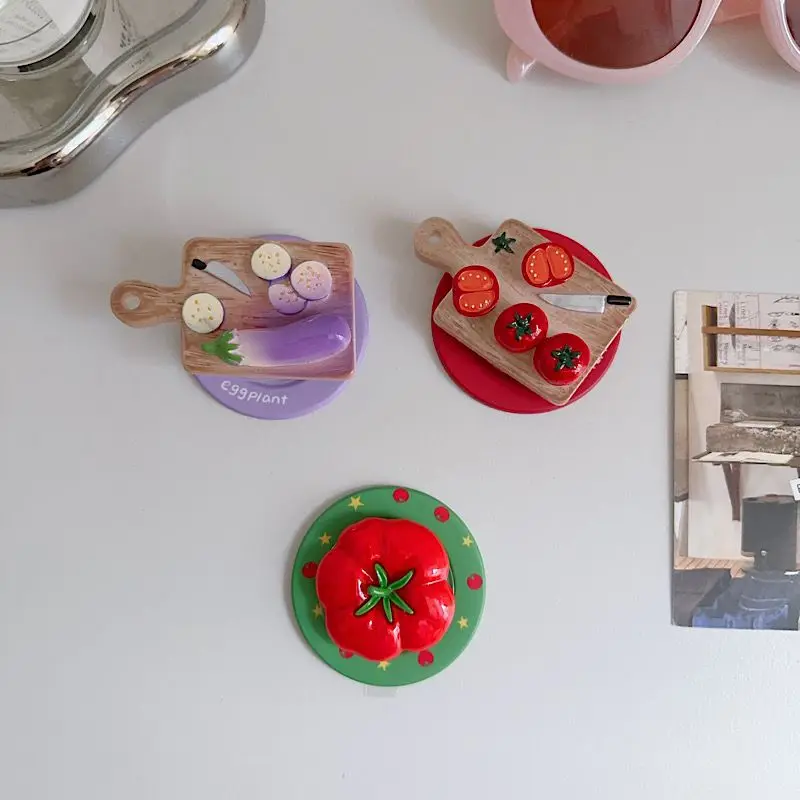 

3D помидоры для Magsafe, магнитная ручка для телефона, подставка Tok Griptok для iPhone, забавный складной держатель для беспроводной зарядки