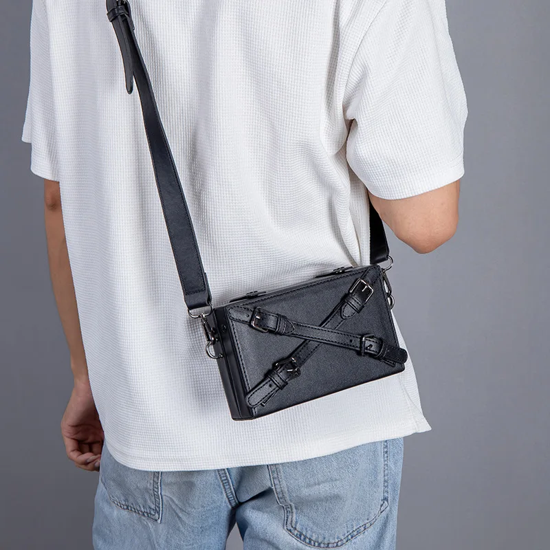 New Style Crossbody Bag Men Box Shape Bags Fashion Brand Design Men's Crossbdoy Bag Shoulder Messenger Bag Mobile Phone Handbags