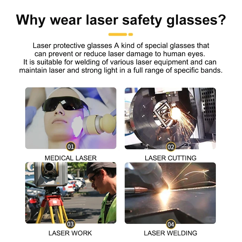 JUICEASE-Lunettes de sécurité laser infrarouge, lunettes anti-absorbe ouissement, lunettes de protection contre les radiations, lunettes de soudage