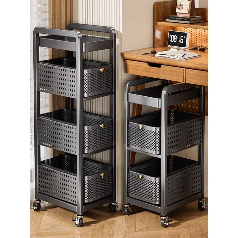 

School bag rack with pulley removable trolley, book storage cabinet, placed in multiple layers under the desk