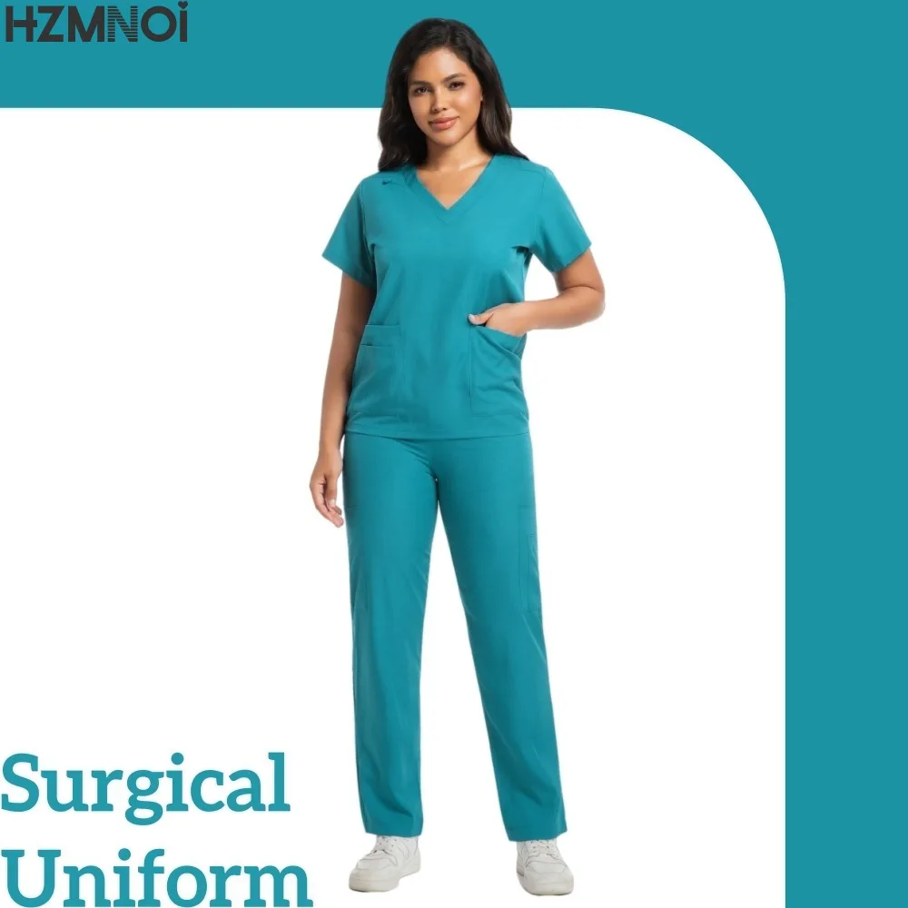 Uniforme médico de enfermera, ropa de trabajo de secado rápido para el cuidado de mascotas, conjuntos de batas para médico, bata quirúrgica para quirófano, pantalones elásticos de manga corta