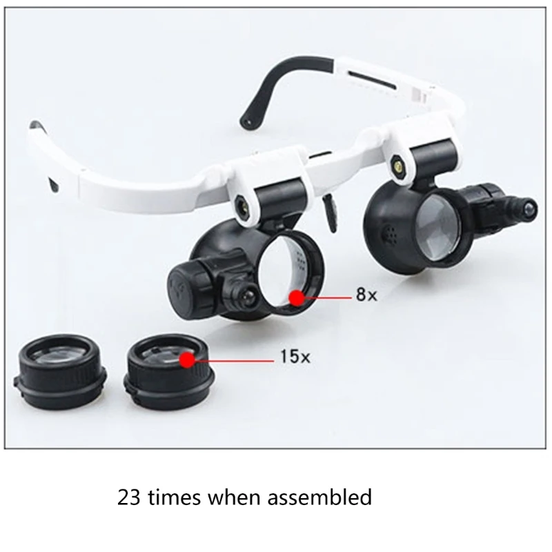 8X15X23X Magnifier Goggles- Binocular Glasses Handsfree Magnifier for Magnifying Glasses for Reading Jewellery Loupe