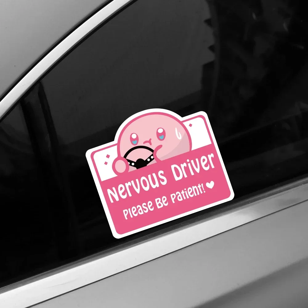 Car Sticker Nervous Driver Funny Sticker Cute Cartoon DIY Vinyl Decal For Bumper Rear Window Door Waterproof Styling Accessories