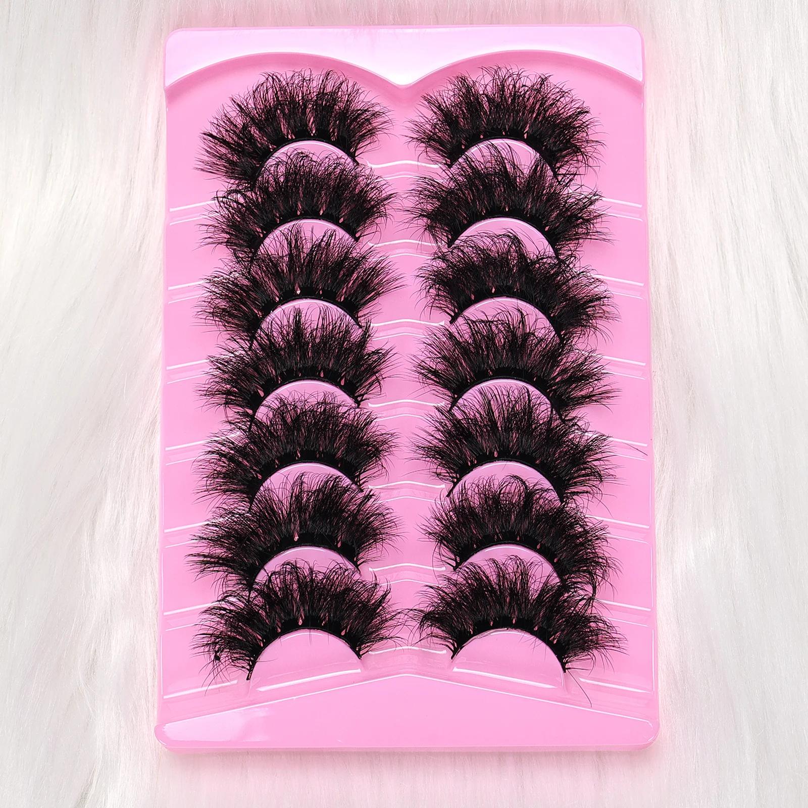 7 أزواج من الرموش الصناعية المصنوعة من المينك - رموش طويلة سميكة ورقيقة، قابلة لإعادة الاستخدام وسهلة الاستخدام لوصلات مكياج العين #6