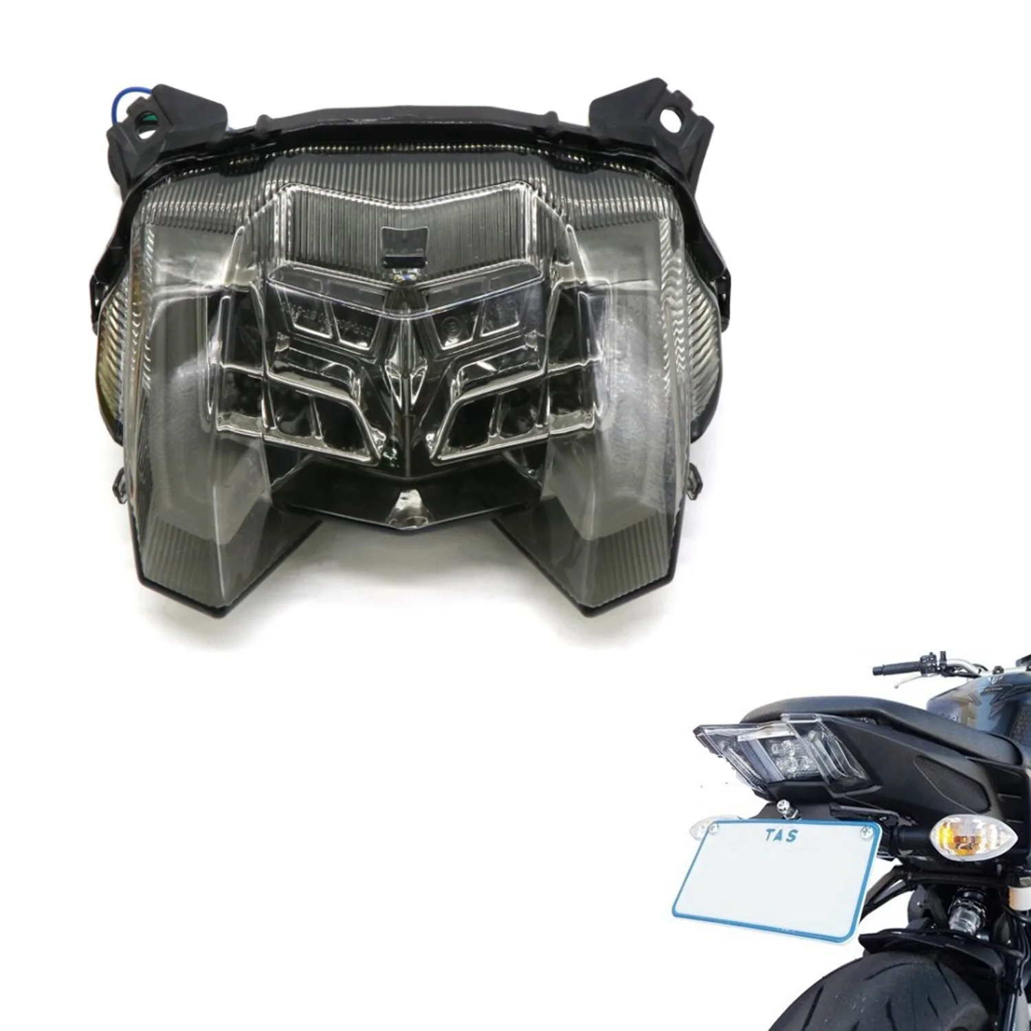 Luz traseira traseira da motocicleta para Yamaha MT-09 FZ-09 2017-2019 (fumaça)