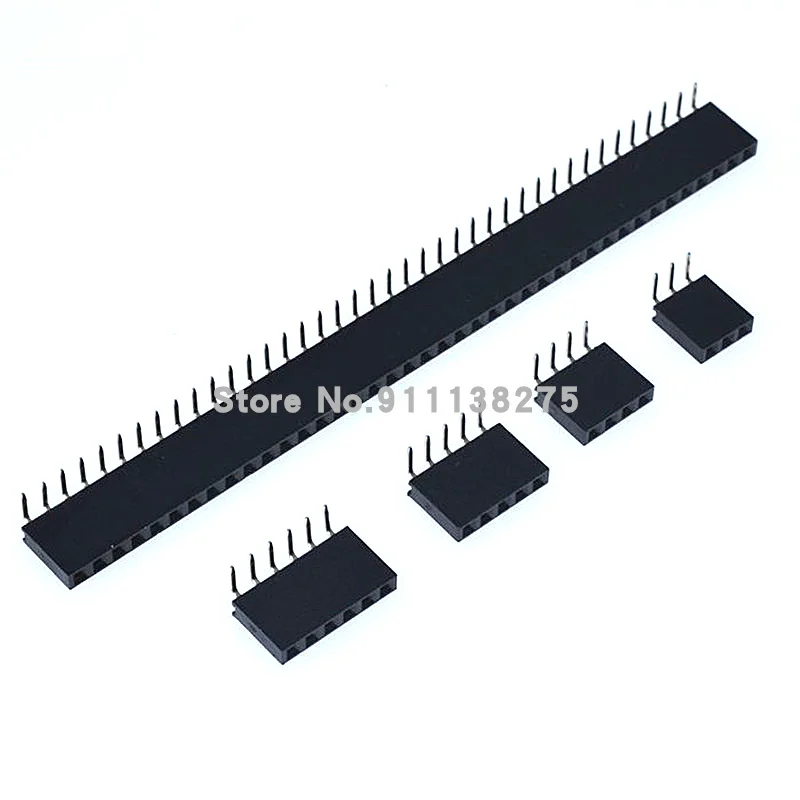 10PCS 1X2/3/4/5/6/8/10/40 Pin Single Row Right Angle Female Pin Header 2.54MM Pitch Strip Connector Socket