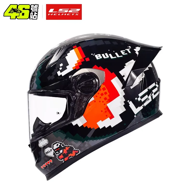 LS2-Casco de Moto FF300 para hombre y mujer, visera transparente, Original