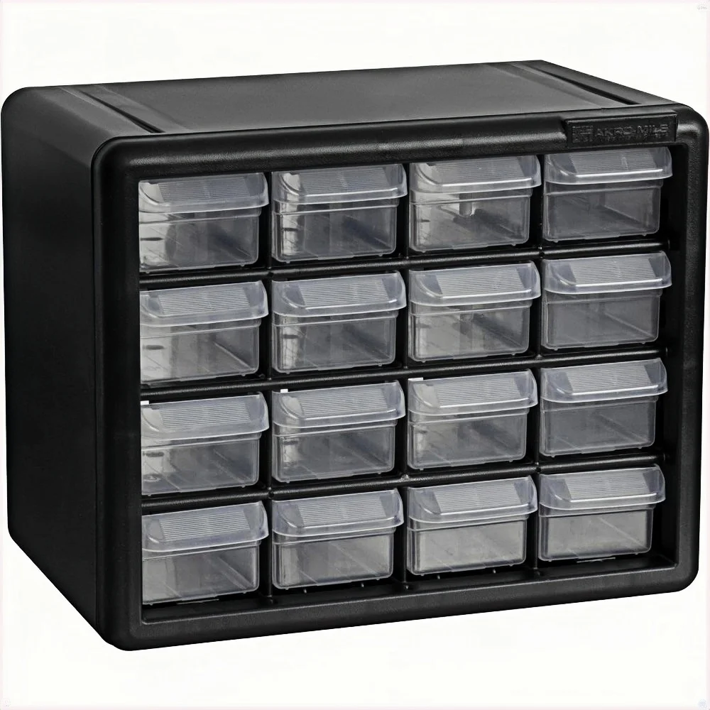 

Пластиковый органайзер с 16 ящиками для хранения, бусин, косметики, 10-1/2 дюйма (ширина) x 6-1/2 дюйма (глубина) x 8-1/2 дюйма (высота), 10716, черный