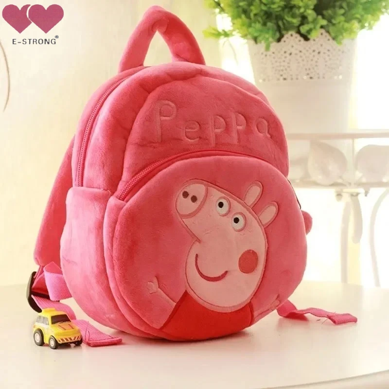 Peppa Pig Qriginal Kawaii Tas Sekolah Mewah Mainan Lucu Kartun George Kindergarte Tas Sekolah Anime Hadiah Ulang Tahun Anak-anak