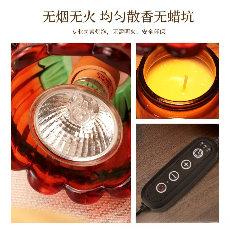 Retro Minimalist Aroma Wax Melt Lamp Luxury High Grade Desktop Candle Warmer Home Ornament