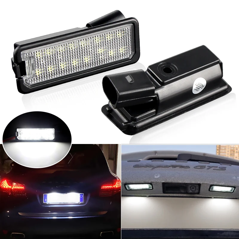 For Porsche Boxster Cayman Carrera Cayenne 987/997/958 2x CANBus Error Free White Led Number License Plate Light Kits Lamp