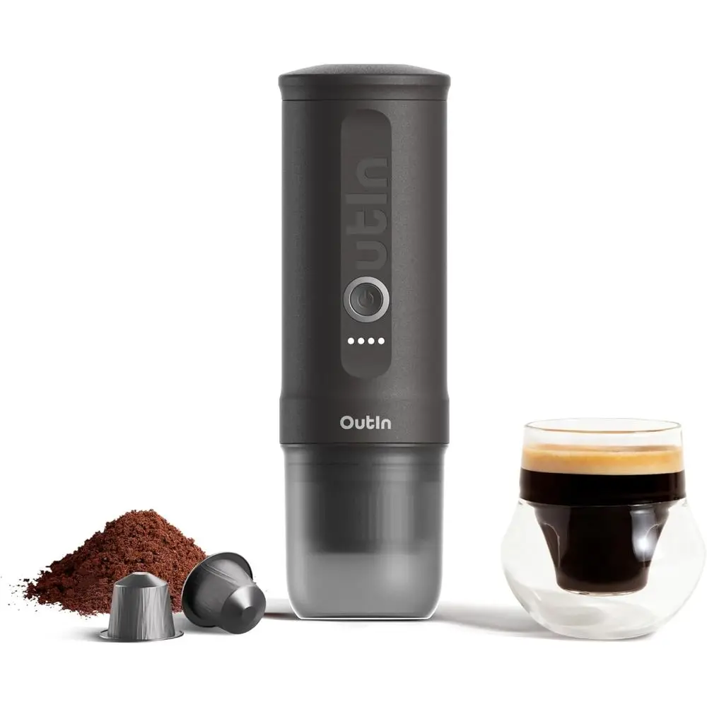 

Portable Electric Espresso Machine, Travel Coffee Maker for Camping, Car Coffee Maker Self-Heating with USB-C, With Ground Coffe