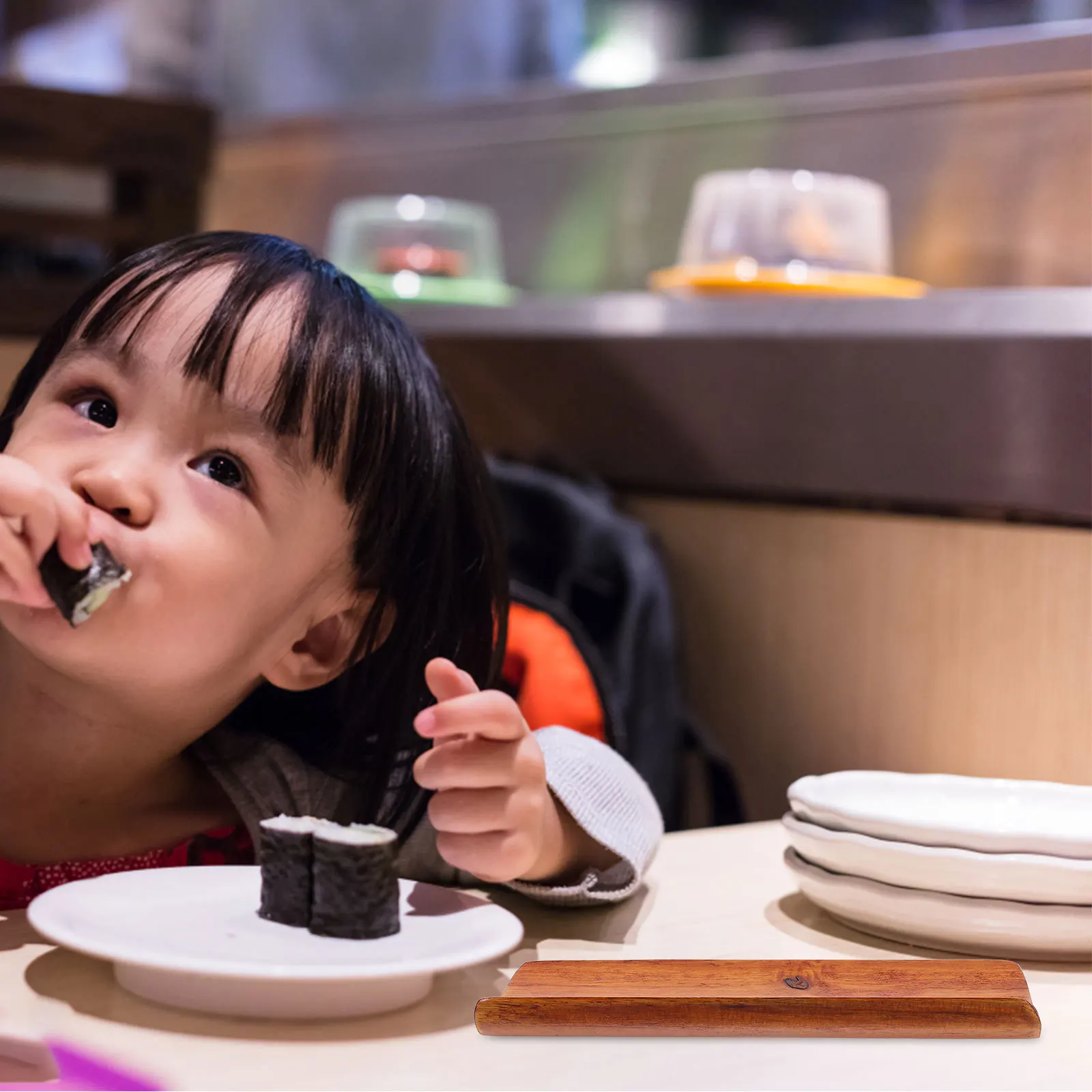 

4Pcs Wooden Napkin Holder Multipurpose Tray for Sushi Towel Serving Rectangular Wooden Dinner Tray Spoon Rest Wood