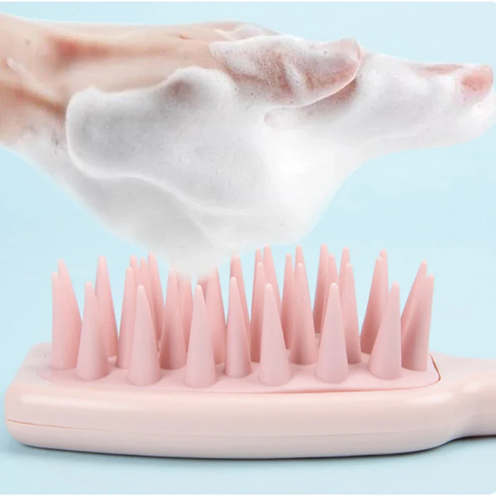 تمديد مقبض لينة سيليكون شامبو فروة الرأس الشعر مدلك غسل الشعر مشط فرشاة اغتسال حمام سبا تدليك فرشاة بالجملة