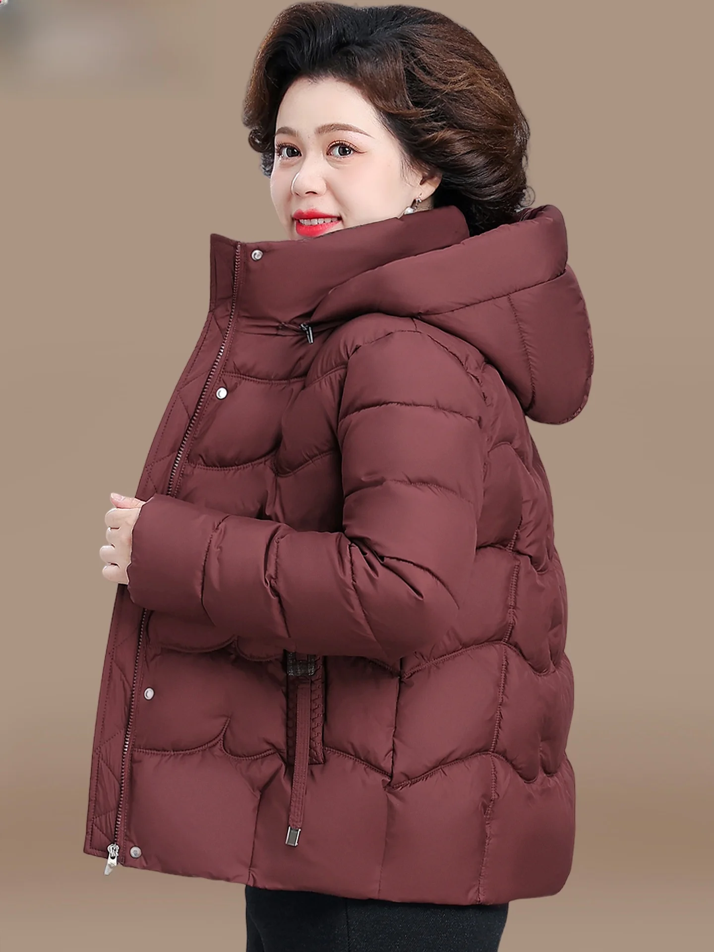

Faionable ort Warm down Jaet for Mom Autumn Winter Cotton Coat 40 to 59 Years Old Women's Clothing Stand Fit Korean ...