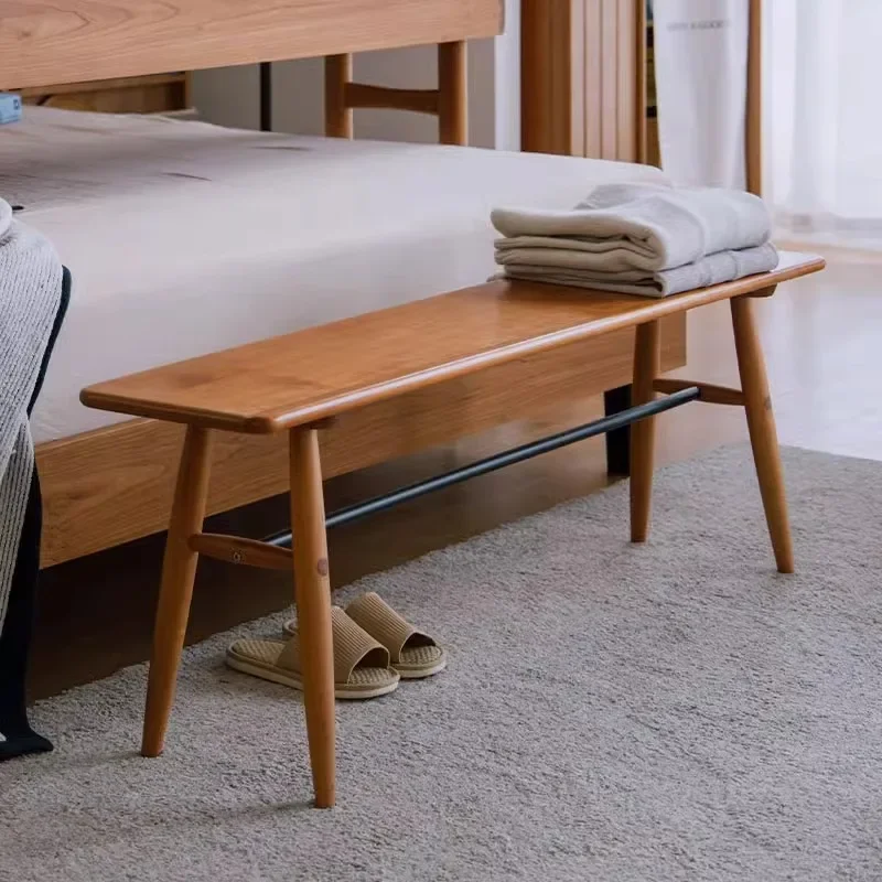 Cloud bench, Nordic solid wood bench, Japanese cherry wood dining stool, chair shoe changing stool, end stool