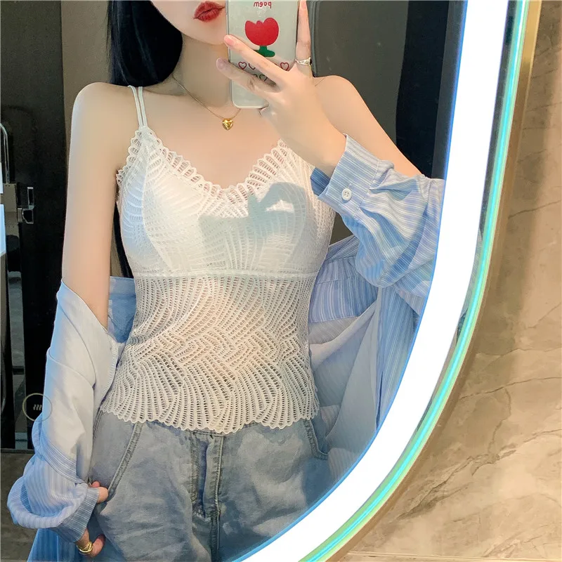 2025 renda bal cinta colete feminino faion doce e picante svel superior desgaste interno versátil cor de ajuste sob medida