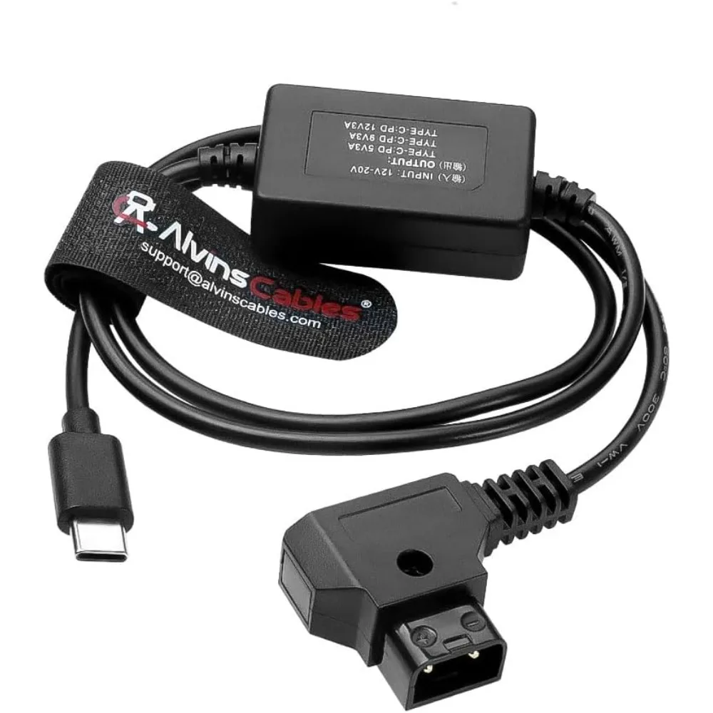 Alvin's Cables D-Tap to USB-C Power Cable for Canon R5C, for Sony A7SIII FX3, Nikon Z5 Z9 Lumix S5, Type-c PD Fast 60cm 23.6in