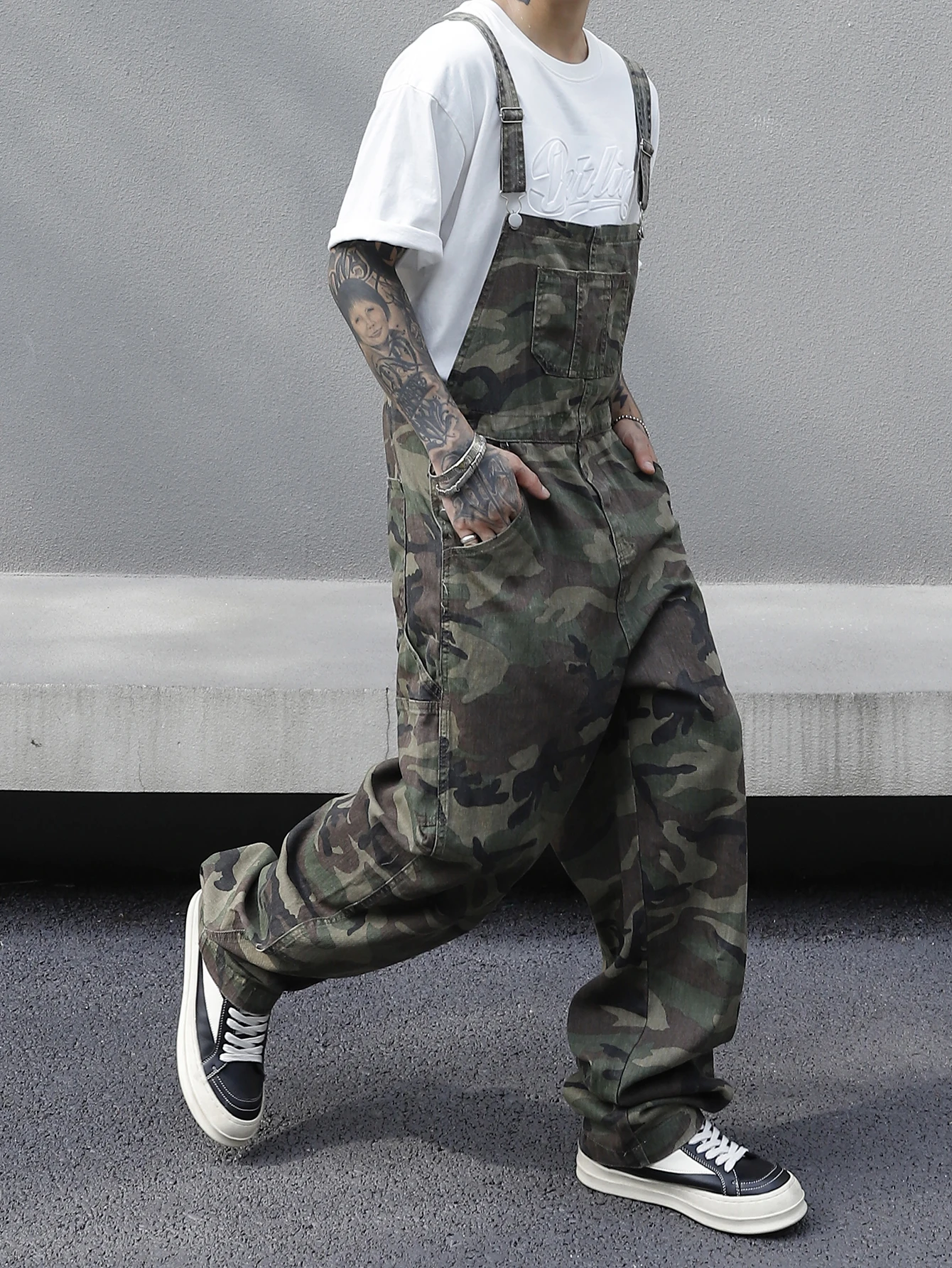 أفرول جينز مطبوع مموه متعدد الجيوب للرجال - قطن، غير مرن، قابل للغسل في الغسالة - مثالية للنزهات غير الرسمية #4