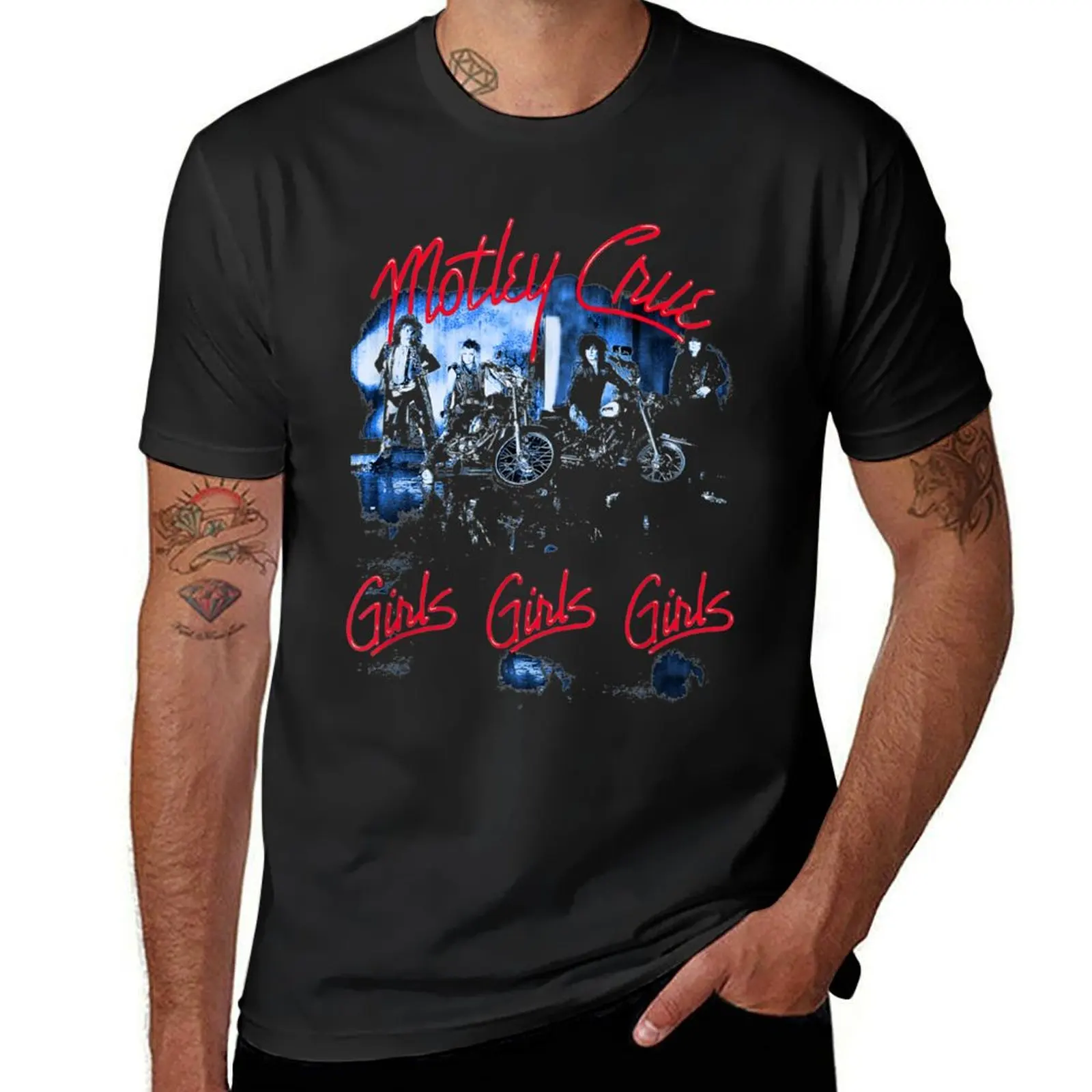 

Mtley Cre Girls Tracklist T-shirt tees oversizeds tops black t shirts for men