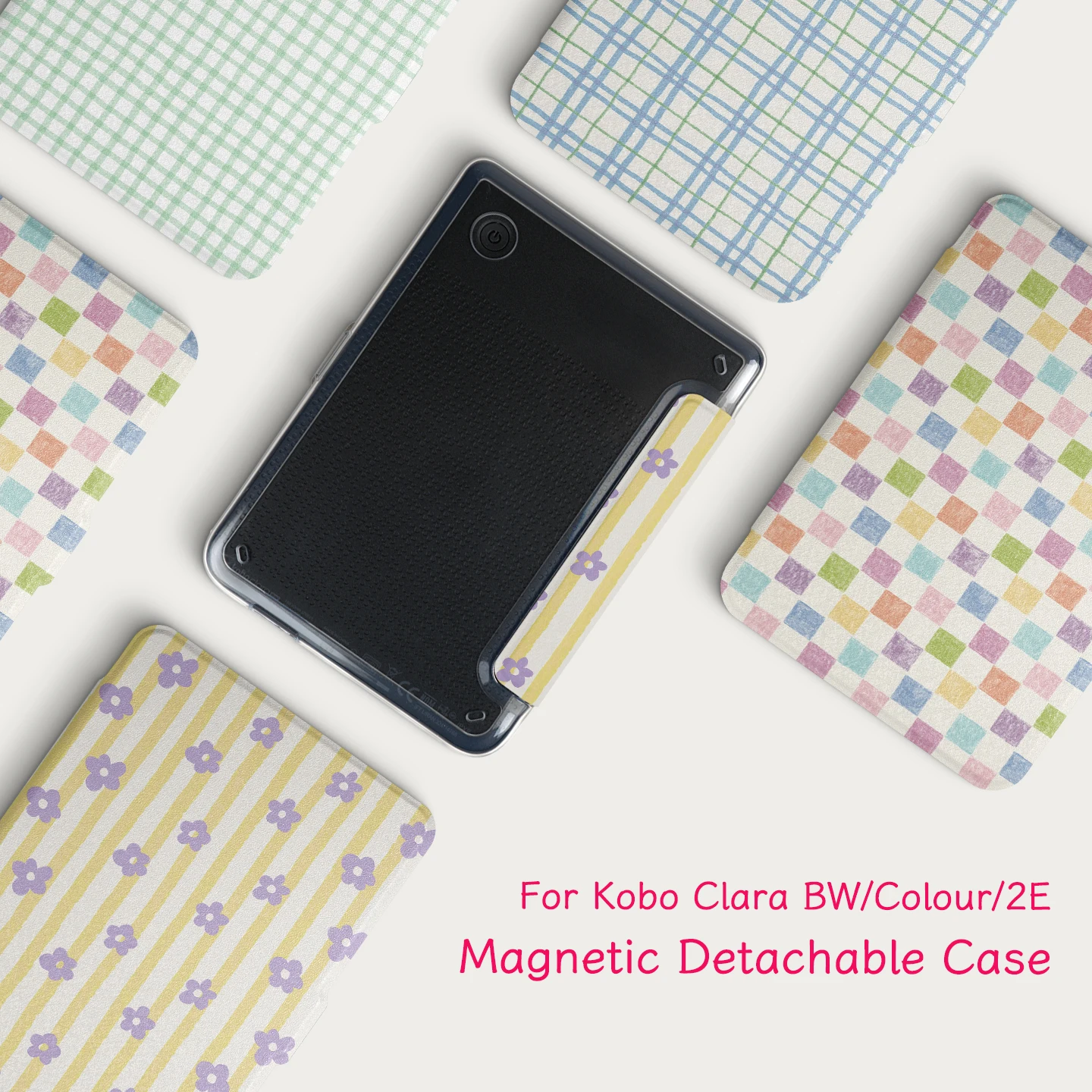 

Magnetic Detachable Case for Kobo Clara Colour BW 2E 6" Classic Striped Pattern Protective Cover with Auto Sleep Wake Cover
