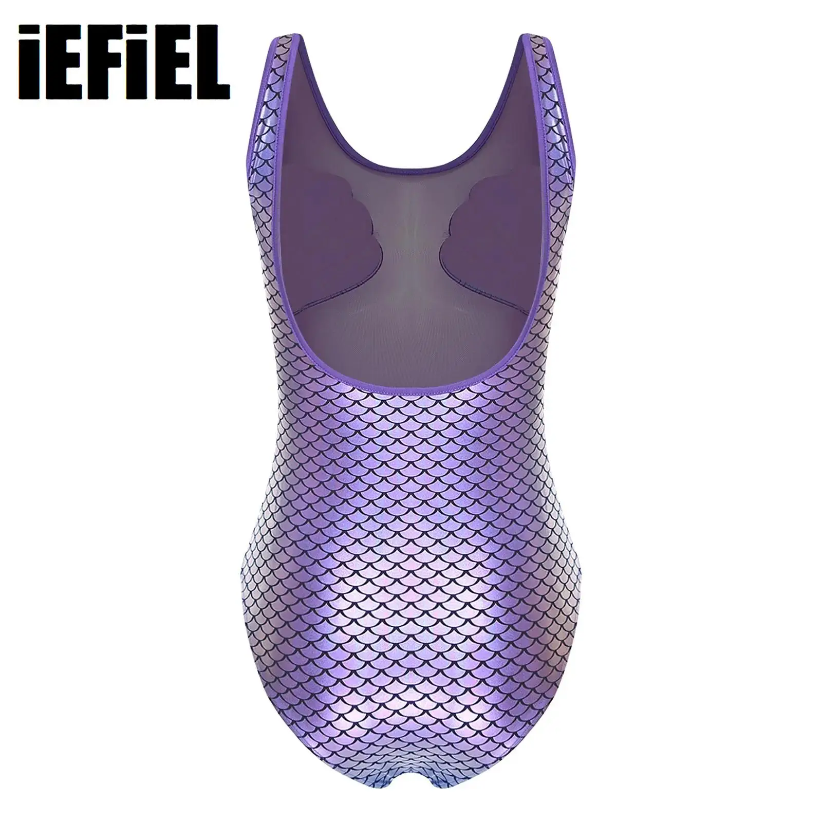 

Женский костюм русалки, комбинезон с принтом рыбьей чешуи, чашки с гребешком, металлический танцевальный трико, боди на Хэллоуин, карнавал, платье русалки