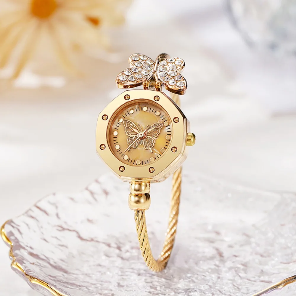 Exquisite Women's Bracelet Watch Luxury Vintage Butterfly Quartz Wristwatch Adjustable Waterproof Vintage Female Clock