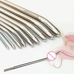 Stainless Steel Urethral Plug Metal Urethral Sounding Dilator Penis Plugs Male Beginner Training Erotic Adult Sex Toys For Men