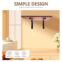1Set Floating Shelves Brackets Metal Wall Mounted Shelf Supports Heavy Duty Angle Bracket for Wooden Board Display Storage Decor