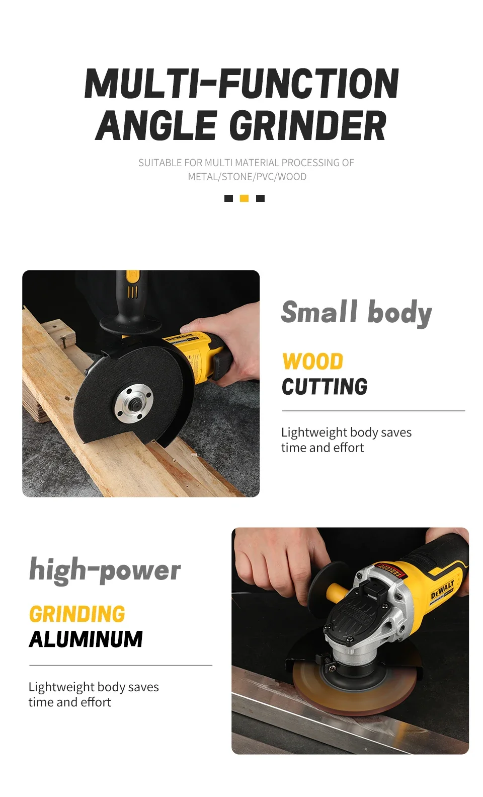 Dewalt DCG406 125 mm Winkelschleifer, kabellos, bürstenlos, 9000 U/min, Schneidemaschine, Poliermaschine für 18-V-Batterie – Detail 2