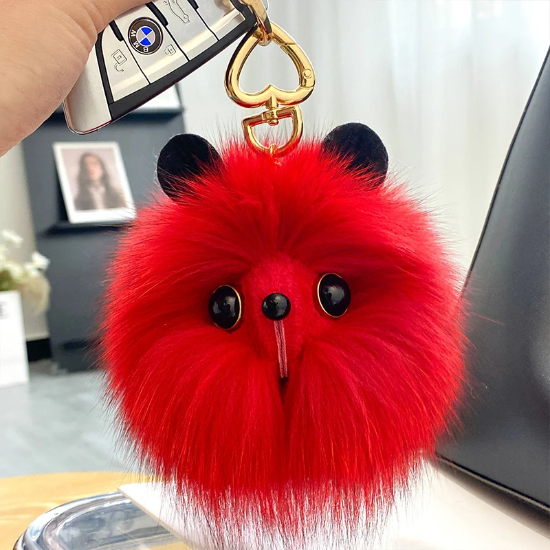 

Милая плюшевая кукла из натурального Лисьего меха, женская подвеска для школьной сумки, подарок на день рождения