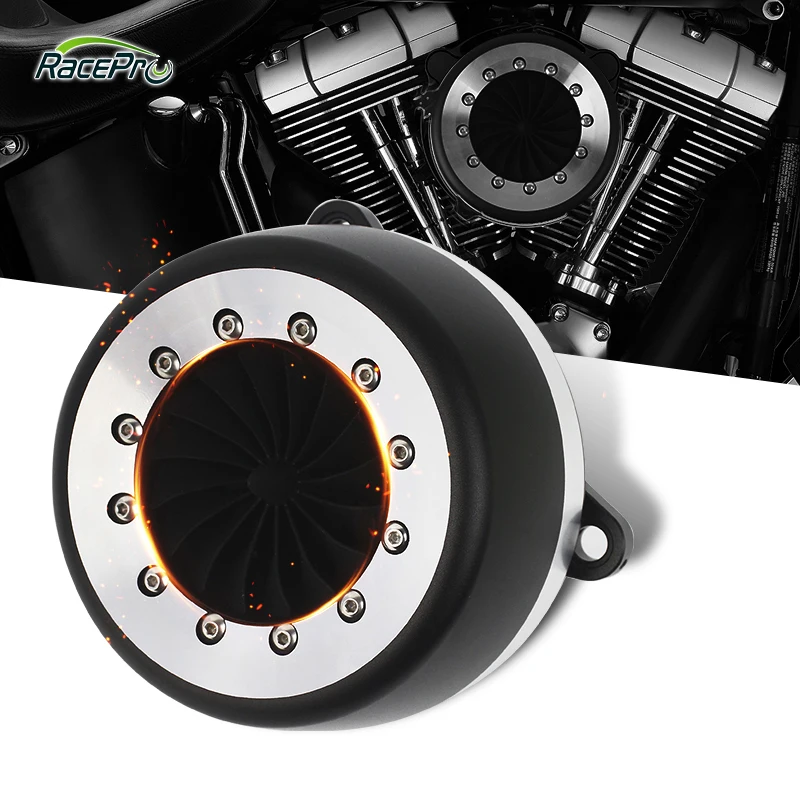 

RACEPRO Air Filters Black Turbine Motorcycle Air Cleaner Intake Filter for Harley Sportster Iron 883 XL 883 1200 48 72 1991-2019