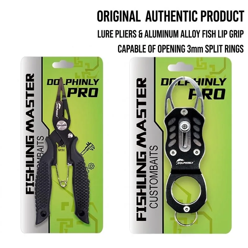 Micro Fishing Pliers and Fish Lip Gripper Set, Stainless Steel Fine Tip Tool for Small Split Rings & Braid Line Cutting