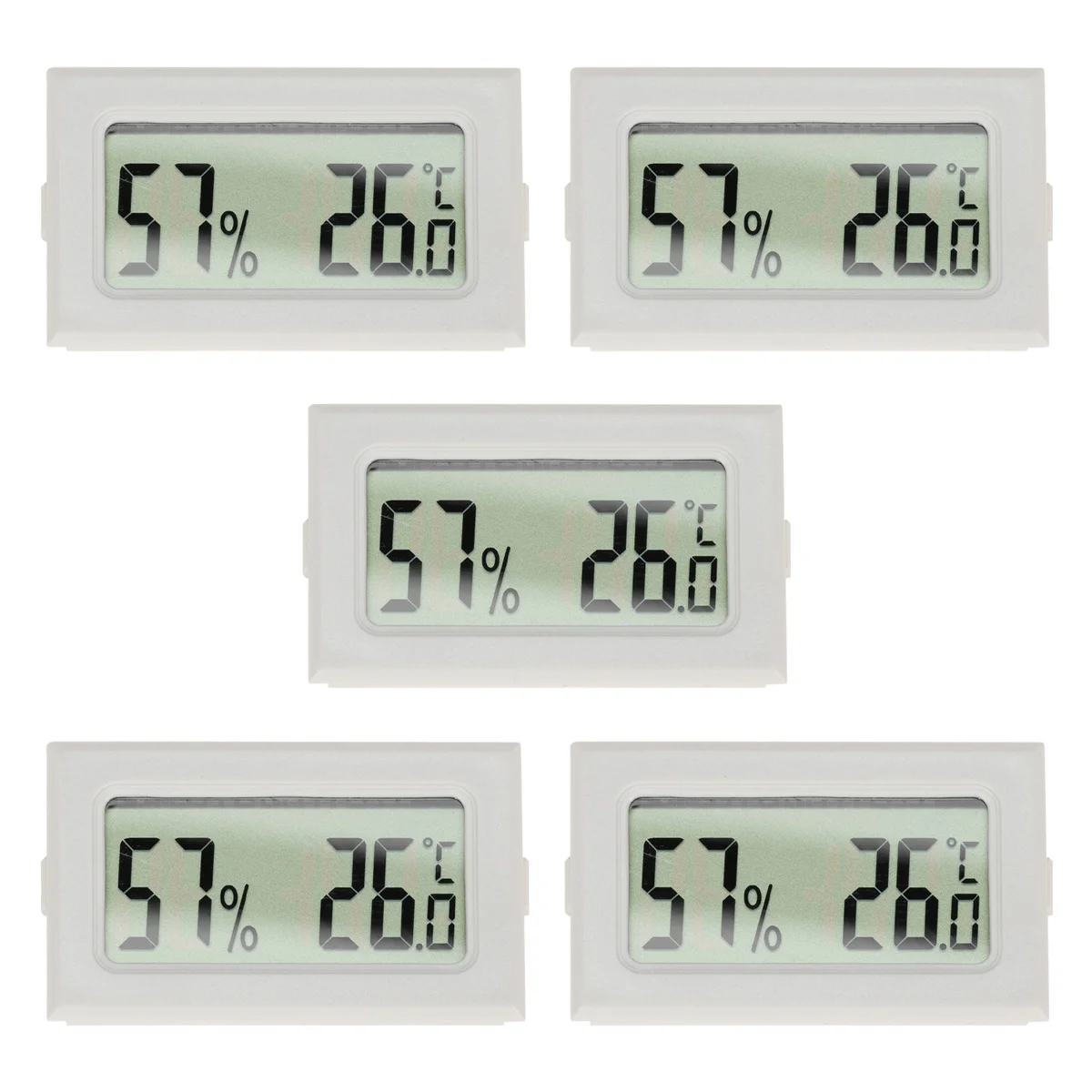 

5Pcs Digital Hygrometer Thermometer Mini Wireless Temperature Humidity Meter for Pet Crawler Box Refrigerator Indoor Outdoor