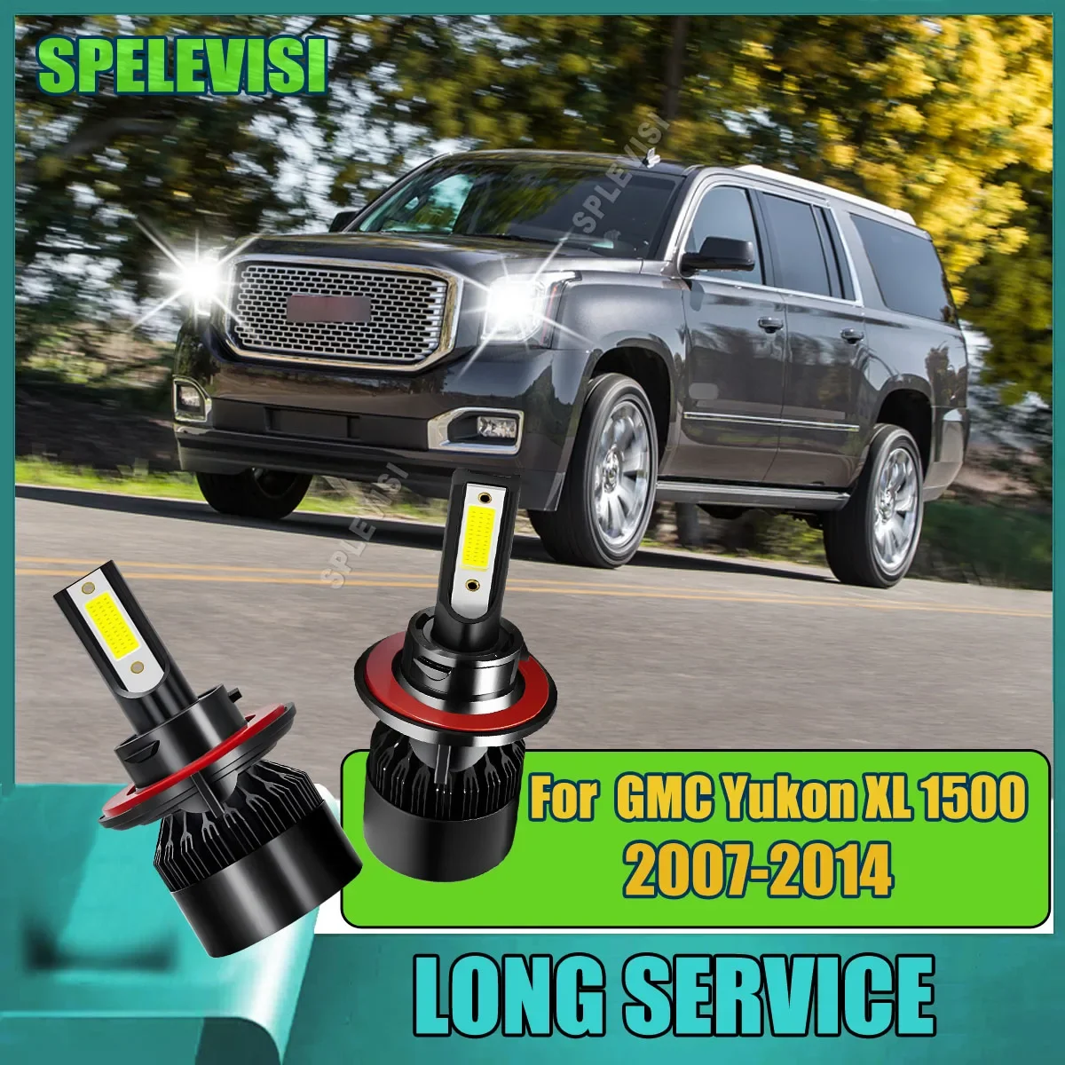 H13 9008 Hi Low Beam Headlights Dustproof Vibration Resistant For GMC Yukon XL 1500 2007-2014 2008 2009 2010 2011 2012 2013