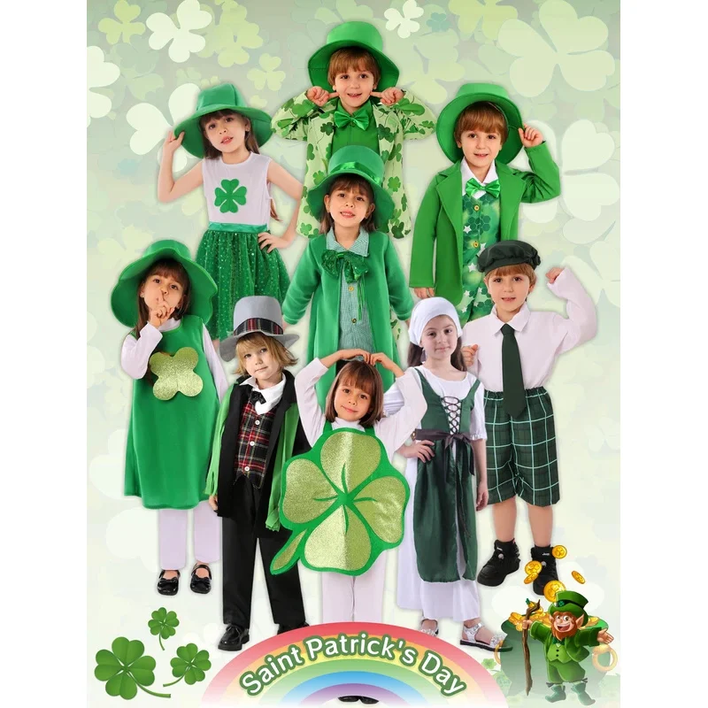 

Ireland Saint Patrick St. Patrick Day Lucky Fairy Leprechaun Costume Irish Goblin Cosplay Carnival Halloween Outfit