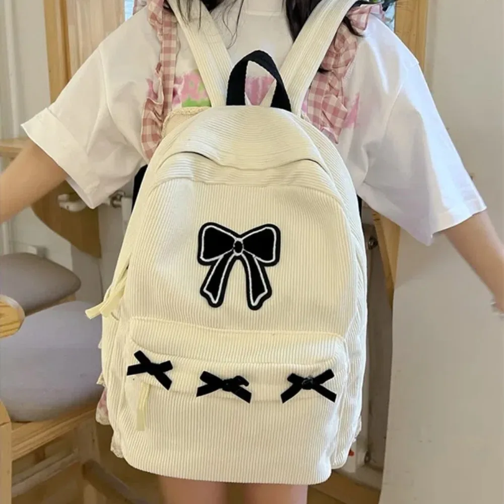 Cute Bowknot Aesthetic Backpack Lightweight School Backpack Casual Travel Daypack for Girls Women High School College