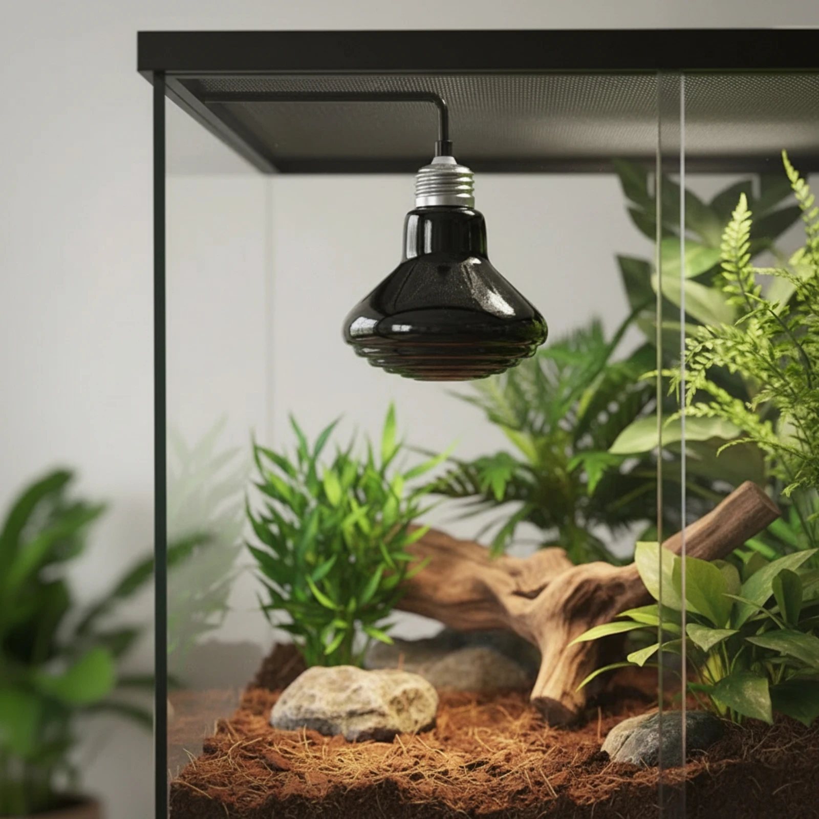 Reptile Ceramic Heat Emitter Night Use Ceramic Reptile Heat Lamp Infrared No Light for Lizard Owners, Terrarium, Brooder