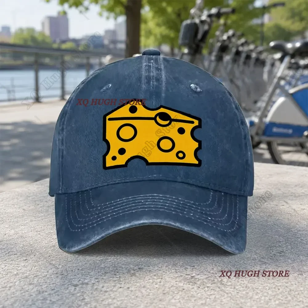 Unisex Cheese Cartoon Pattern Washed Baseball Cap Female Cowboy Sun Hats Hip Hop Mens Snapback Cap
